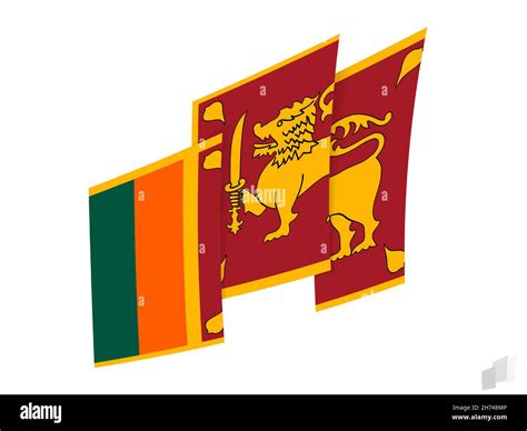 Sri Lanka flag in an abstract ripped design. Modern design of the Sri ...