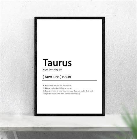 Taurus minimalist wall art Zodiac Prints Astrology wall | Etsy