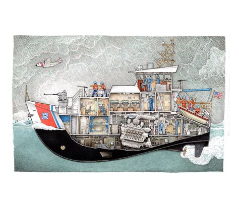 Coast Guard Cutter 12" X 18" | The Scow