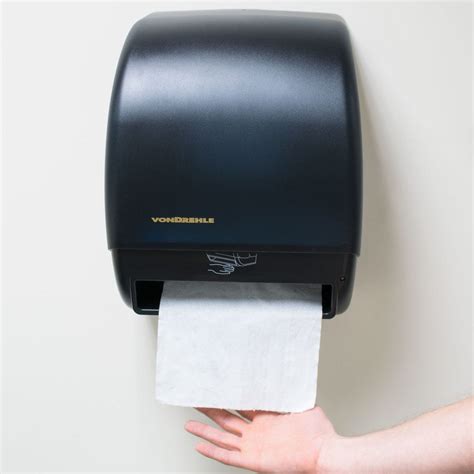 VonDrehle 2245 Black Hands Free Paper Roll Towel Dispenser with Motion Sensor | Towel dispenser ...