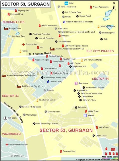 Sector 53 Gurgaon Map