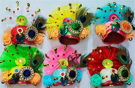 Pagdi Set of 6 - Multicolored Beautiful Colorful Flower Pagdi