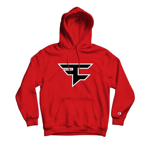 FaZe Clan 2019 Logo Hoodie Red. 50/50 cotton/poly blend. 9.0 oz. Printed on Champion hoodie with ...