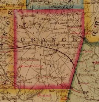 Orange County, North Carolina historic information cache - county maps