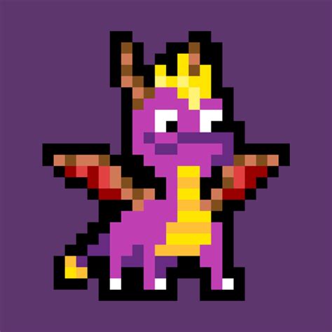 Spyro The Dragon 8-Bit Pixel Art Character - Spyro - Mask | TeePublic