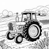Rural tractor Scene coloring page Lulu Pages sketch template