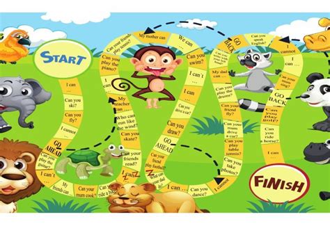 A Board Game to Practise the Verb CAN - Games to learn English