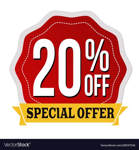 Special offer 20 off label or sticker Royalty Free Vector