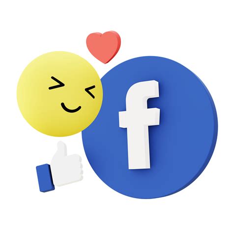 3d ilustração ícone do Facebook gostar com emoji para ui ux rede Móvel ...