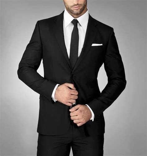 Wedding Black Suit Black Shirt White Tie - Wedding Info