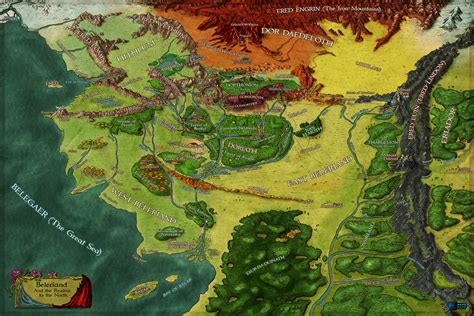 Beleriand Map by Starcave on DeviantArt