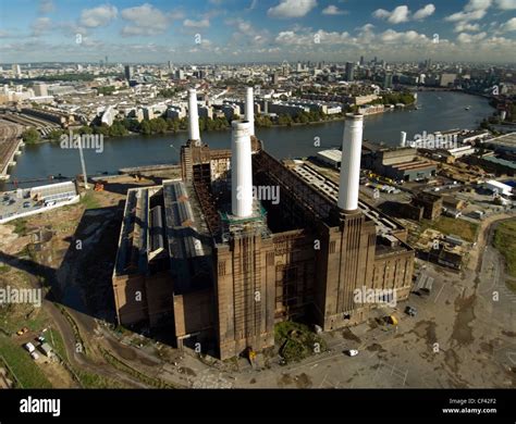 Aerial view of Battersea Power Station. The first part of the station ...