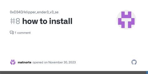 how to install · Issue #8 · 0xD34D/klipper_ender3_v3_se · GitHub