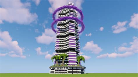 So i made this futuristic skyscraper, not sure if i should make a city or not : r/Minecraft