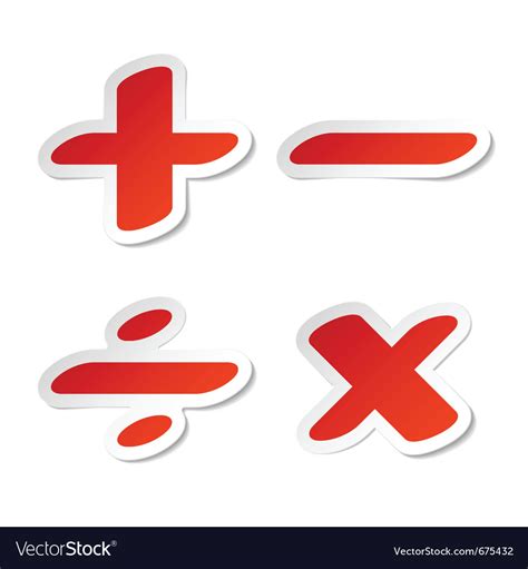 Math symbols stickers Royalty Free Vector Image