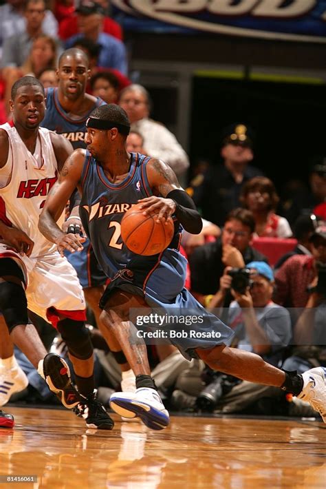 NBA playoffs, Washington Wizards Larry Hughes in action vs Miami Heat... News Photo - Getty Images