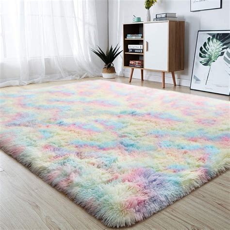 Newly Rainbow Rugs for Girls Bedroom Fluffy - Luxury Soft Area Rug Cute ...