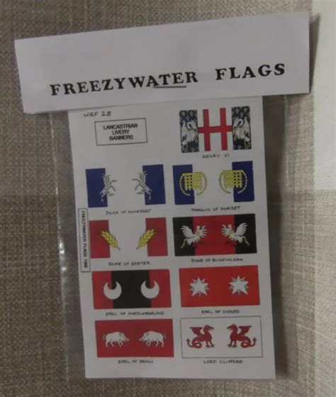 WARS OF THE Roses Lancastrian Freezywater Flagsheet WRF28 Badge Banners ...