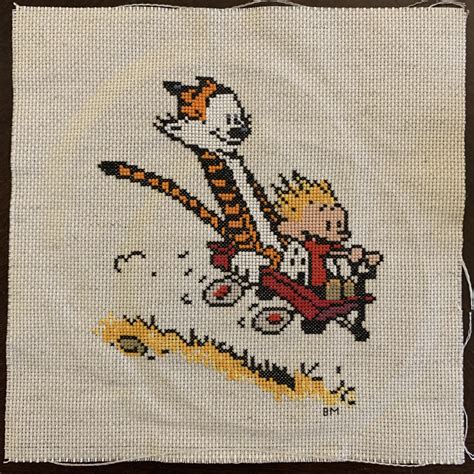 [FO] My second Calvin and Hobbes project. Simple and fun! : r/CrossStitch