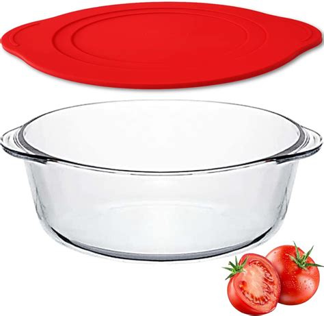 Amazon.com: ums Large Glass Bowl with Lid, Glass Casserole Dish ...