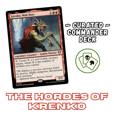 Krenko, Mob Boss Goblin Tribal Deck Custom Commander Deck MTG EDH Magic the Gathering Goblin ...