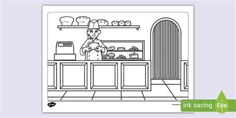 Bakery Colouring Page (l'insegnante ha fatto) - Twinkl