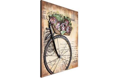 3D Metal Wall Art - Bicycle with Flowers C0298 - Hand Crafted and Hand ...