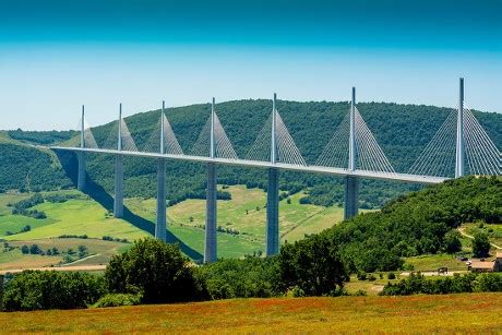 Millau Viaduct A75 Motorway Built By Editorial Stock Photo - Stock ...