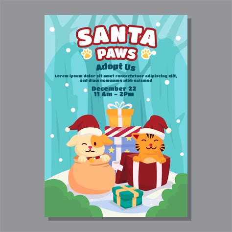 Santa Paws Poster 14057893 Vector Art at Vecteezy