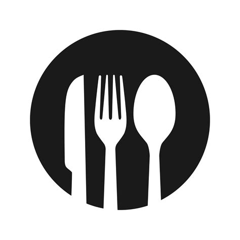 Spoon, fork and knife icon vector illustration in trendy style logo design 8441979 Vector Art at ...