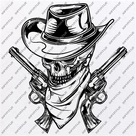 Cowboy Skull Svg File-Cowboy Skull Svg Design - Clipart-Skull Svg File ...