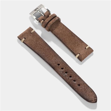 Dark Brown Rugged Leather Watch Strap