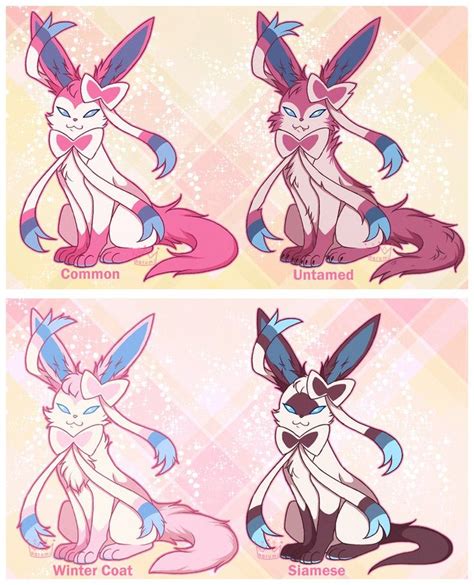 Sylveon Variations | Cute pokemon pictures, Pokemon eevee evolutions, Pokemon eeveelutions