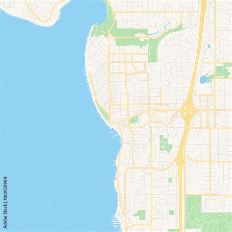 Empty vector map of Kirkland, Washington, USA Stock Vector | Adobe Stock