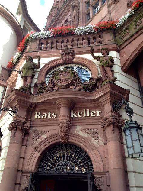 Entrance to the Ratskeller at the Frankfurt City Hall. Also called the Römerkeller. Paulsplatz 7 ...