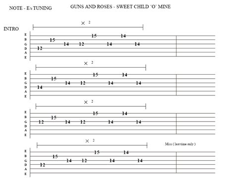 Sweet Child Guitar Chords