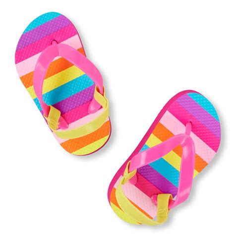 rainbow striped flip flops | The Children's Place