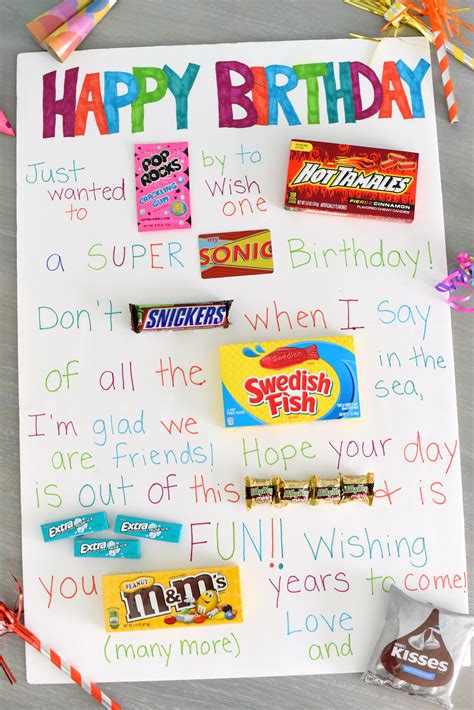 Fun & Simple Candy Poster for Friend's Birthday – Fun-Squared