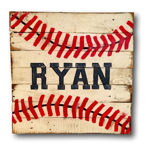 Baseball Sign / Vintage Wood Sports Sign / Boys Bedroom Decor | Baseball nursery decor, Baseball ...