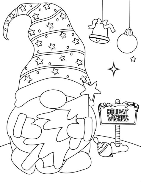 Free Holiday Gnome Coloring Pages | Fensterbilder weihnachten basteln ...