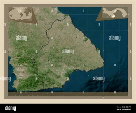 Los Santos, province of Panama. High resolution satellite map. Corner auxiliary location maps ...