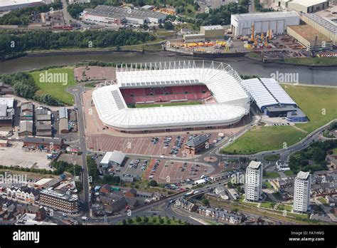 STADIUM OF LIGHT, Sunderland. Aerial view. Home of Sunderland Stock ...