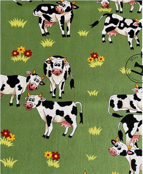 Farm Fun Cow Print Fabric Quilting Sewing Dress Making 100 % Cotton - Etsy