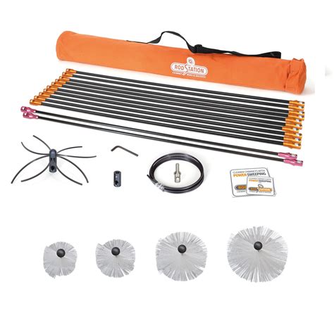 Flexible Liner Chimney Power Sweeping Kit - Manual Brush Selection ...