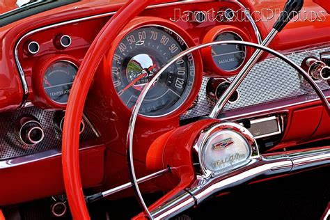 Red Chevrolet Bel Air Interior Photograph 1957 Chevy Instant Download ...