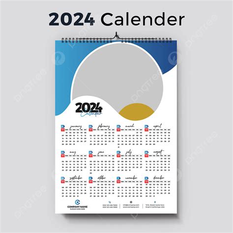 Wall 2024 Calendar Template Design Vector Template Download on Pngtree