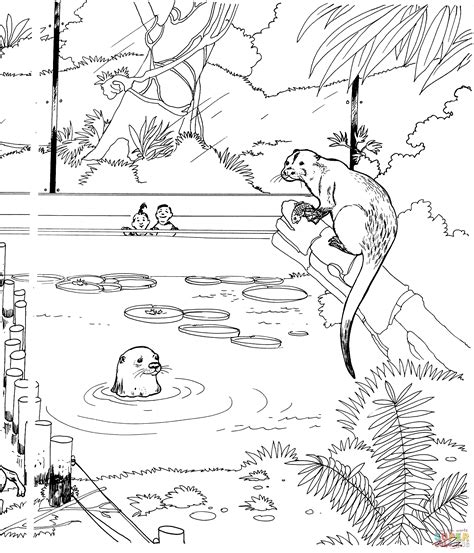 Gambar River Otter Zoo Coloring Page Free Printable Pages View Version di Rebanas - Rebanas