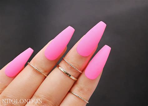 Hot Pink Nails Coffin Shape - Italian sandal hot pink tube top for manicur black coffin french ...