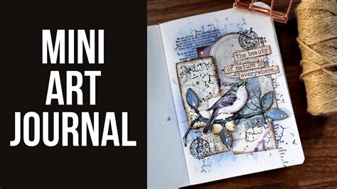 mini art journal | inks, stamps and papers! - YouTube