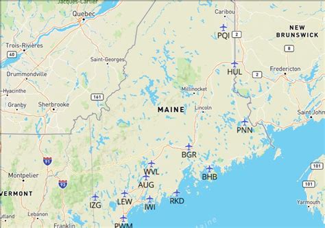 Free Maine Airports Map And The Top 6 Airports In Maine